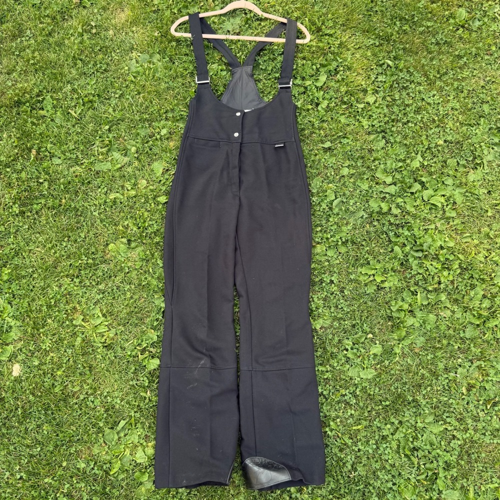 White Stag Vintage Ski Bibs 10 Black Made in USA Adjustable Straps Reinforced